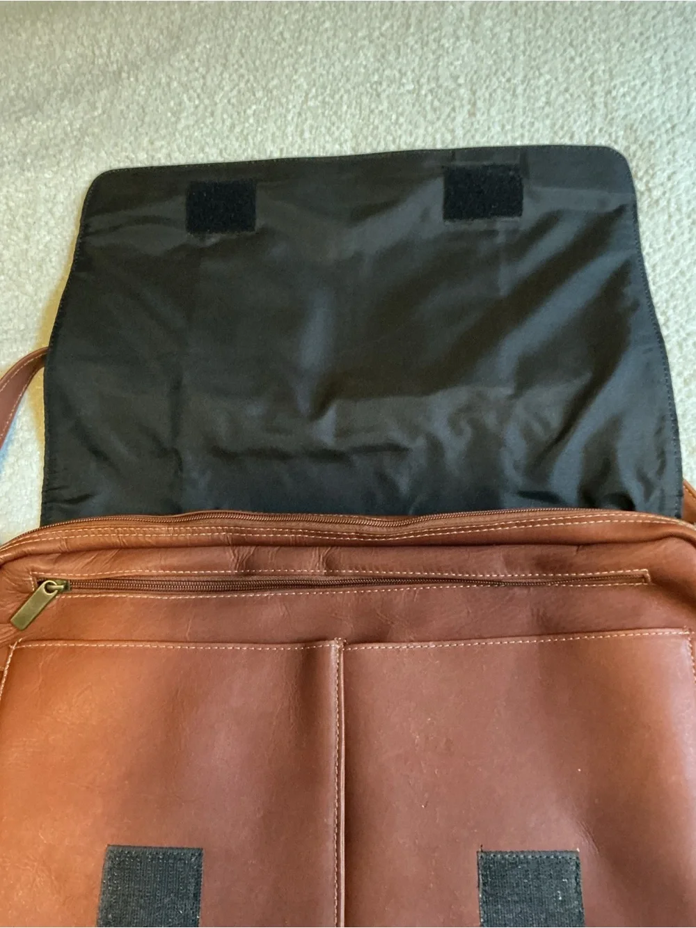 NBA Tan Leather Laptop Messenger Bag for Men 100% Leather